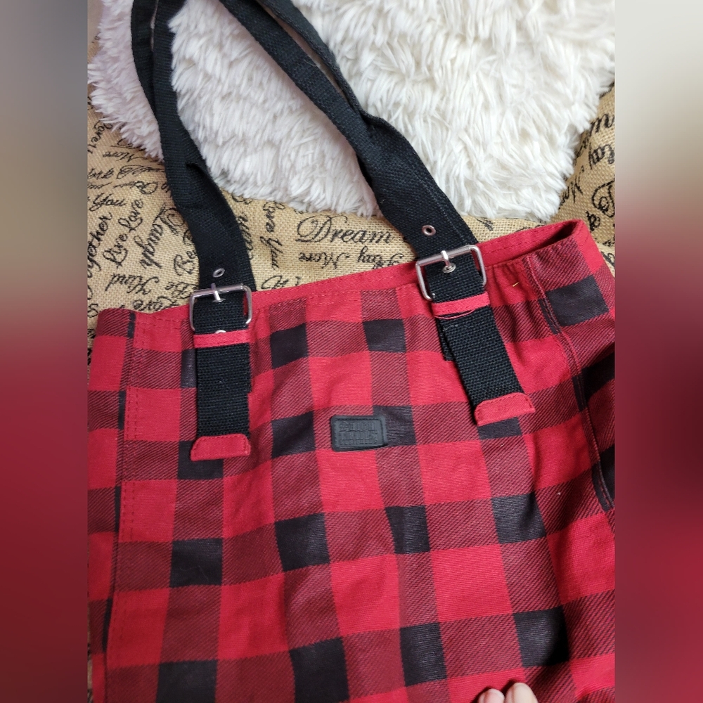 High trails equipment red black buffalo plaid shoulder bag - Picture 6 of 9